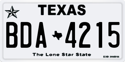 TX license plate BDA4215
