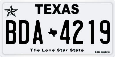 TX license plate BDA4219