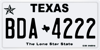 TX license plate BDA4222