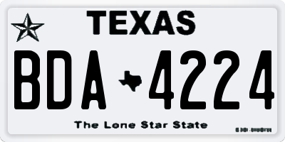TX license plate BDA4224
