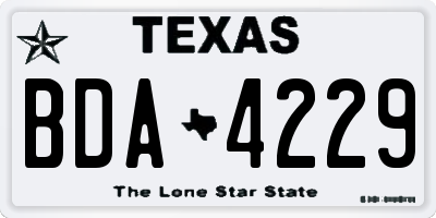 TX license plate BDA4229