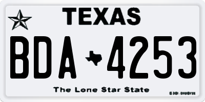 TX license plate BDA4253