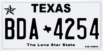 TX license plate BDA4254