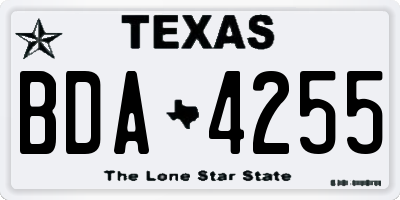 TX license plate BDA4255