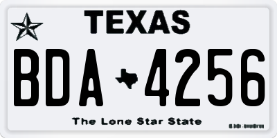 TX license plate BDA4256
