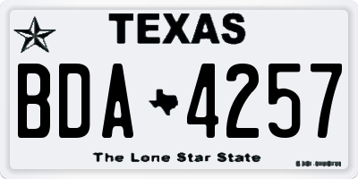 TX license plate BDA4257