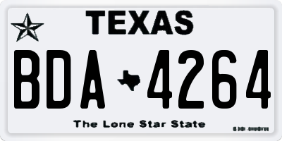 TX license plate BDA4264