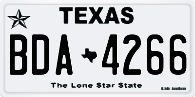TX license plate BDA4266