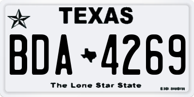 TX license plate BDA4269