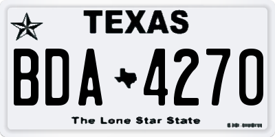 TX license plate BDA4270
