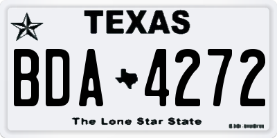 TX license plate BDA4272