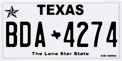 TX license plate BDA4274