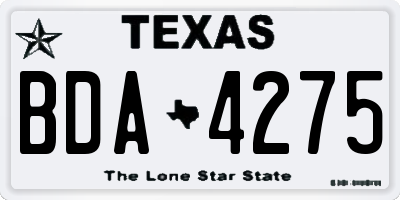 TX license plate BDA4275