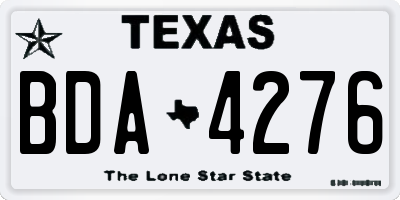 TX license plate BDA4276