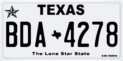 TX license plate BDA4278