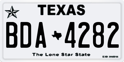 TX license plate BDA4282