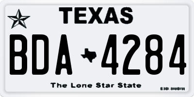 TX license plate BDA4284