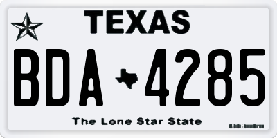 TX license plate BDA4285