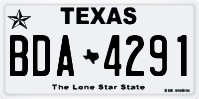 TX license plate BDA4291