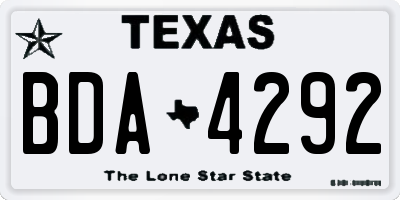 TX license plate BDA4292