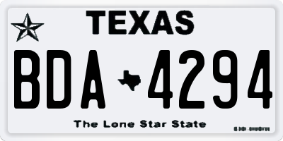 TX license plate BDA4294