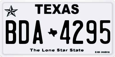 TX license plate BDA4295