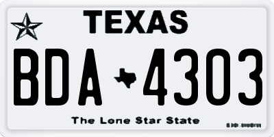 TX license plate BDA4303