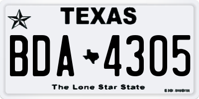 TX license plate BDA4305