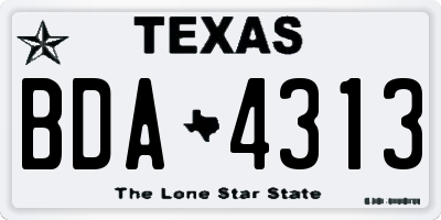 TX license plate BDA4313