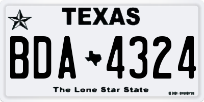 TX license plate BDA4324