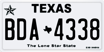 TX license plate BDA4338