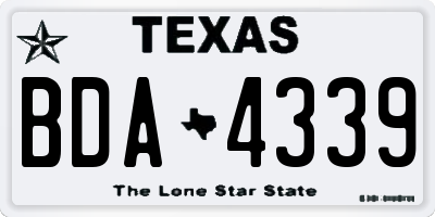 TX license plate BDA4339