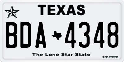 TX license plate BDA4348