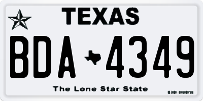 TX license plate BDA4349