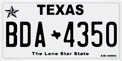 TX license plate BDA4350