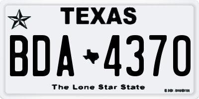 TX license plate BDA4370