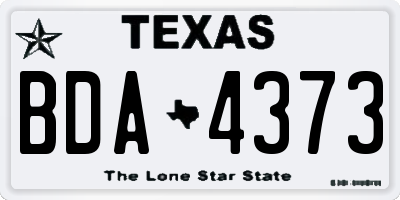 TX license plate BDA4373