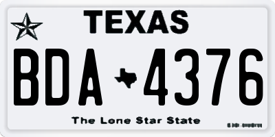 TX license plate BDA4376