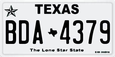 TX license plate BDA4379
