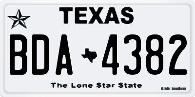 TX license plate BDA4382