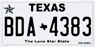 TX license plate BDA4383