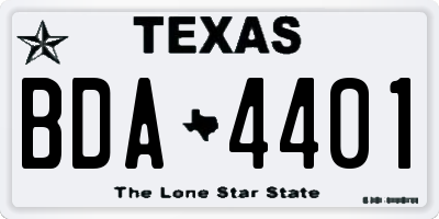 TX license plate BDA4401