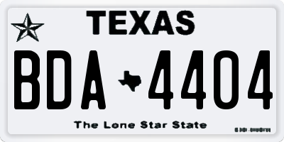 TX license plate BDA4404