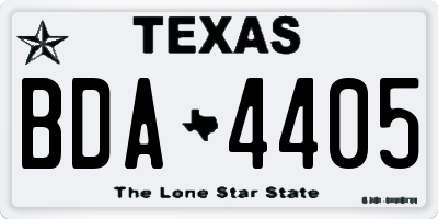 TX license plate BDA4405