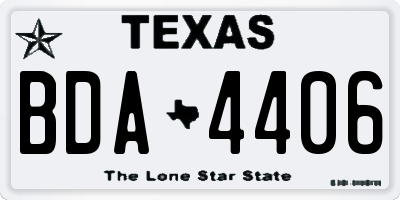 TX license plate BDA4406