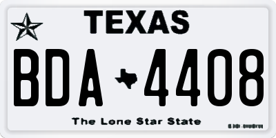 TX license plate BDA4408