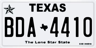 TX license plate BDA4410