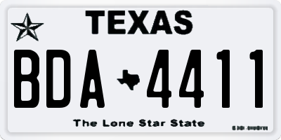 TX license plate BDA4411