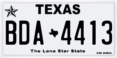 TX license plate BDA4413
