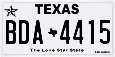 TX license plate BDA4415